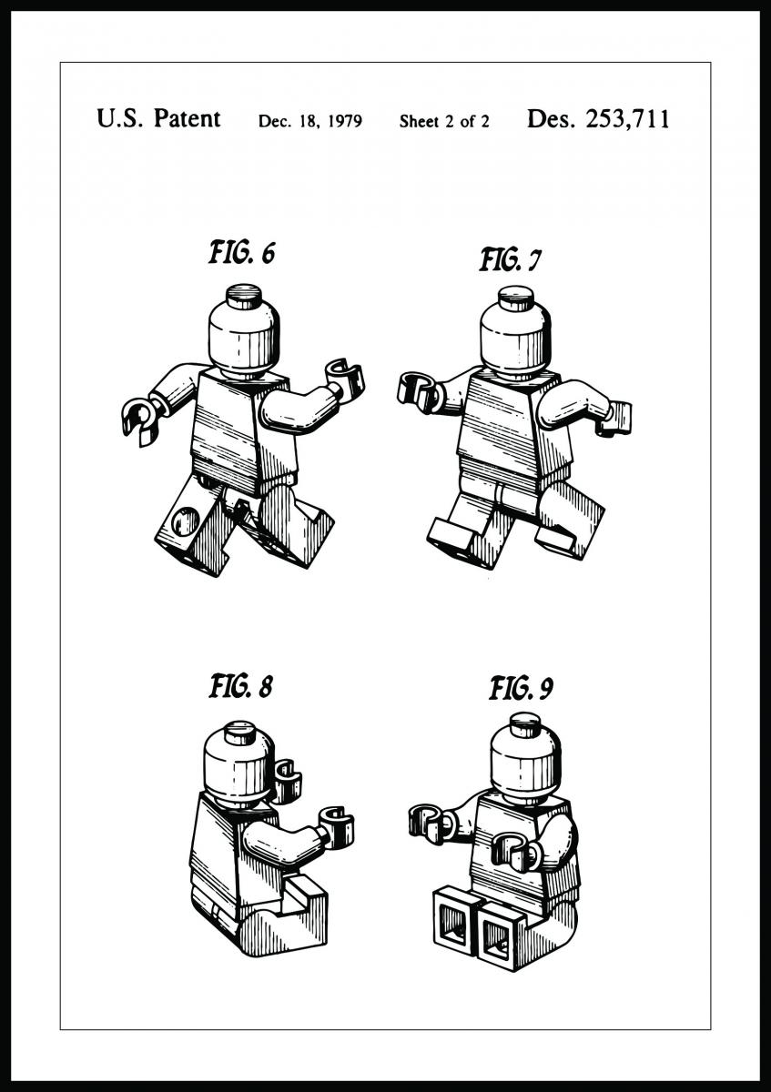 Lagervaror egen produktion Patenttekening - Lego II Poster
