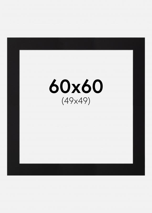 Galleri 1 Passe-partout Zwart (Witte kern) 60x60 cm (49x49)