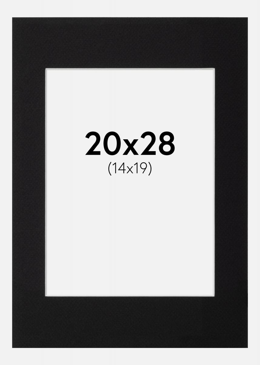 Galleri 1 Passe-partout Zwart (Witte kern) 20x28 cm (14x19)