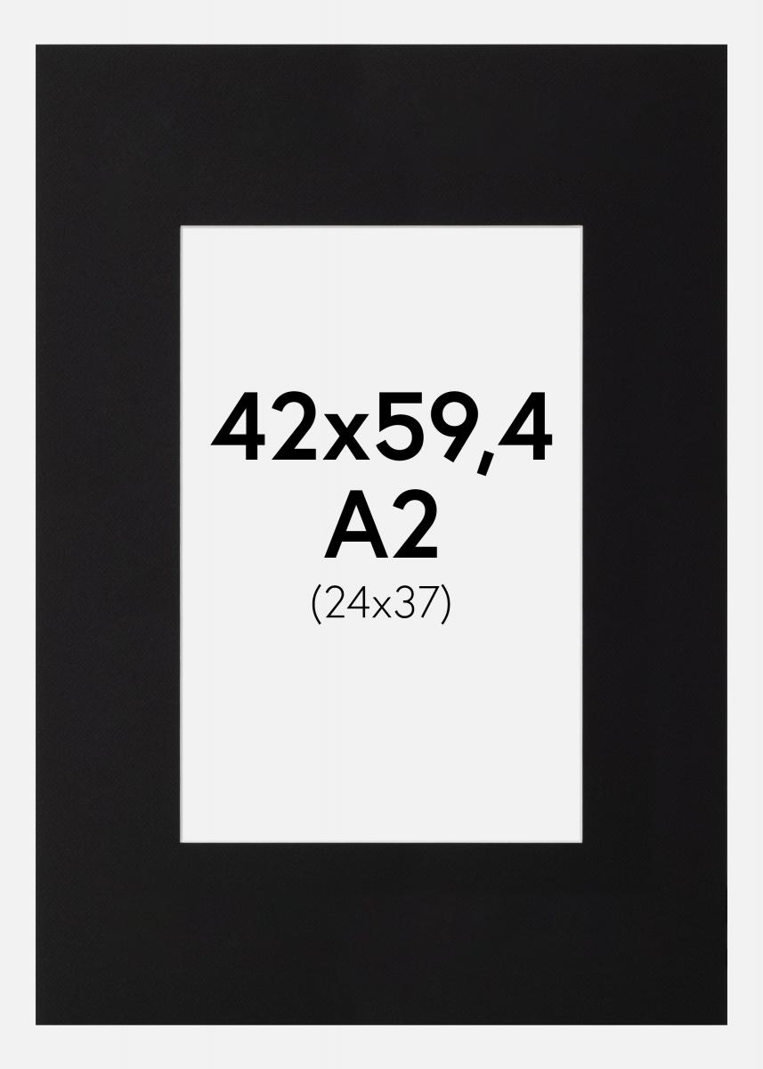 Galleri 1 Passe-partout Zwart (Witte kern) 42x59,4 cm (24x37)