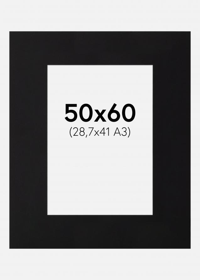 Galleri 1 Passe-partout XL Zwart (Witte kern) 50x60 cm (28,7x41 - A3)