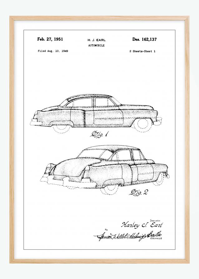 Bildverkstad Patenttekening - Cadillac I Poster