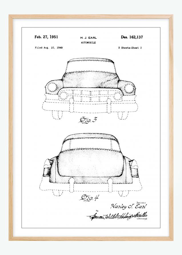 Bildverkstad Patenttekening - Cadillac I Poster