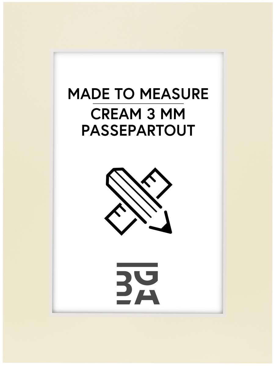 Egen tillverkning - Passepartouter Passe-partout Crme 3 mm (Witte kern) - Op maat gemaakt