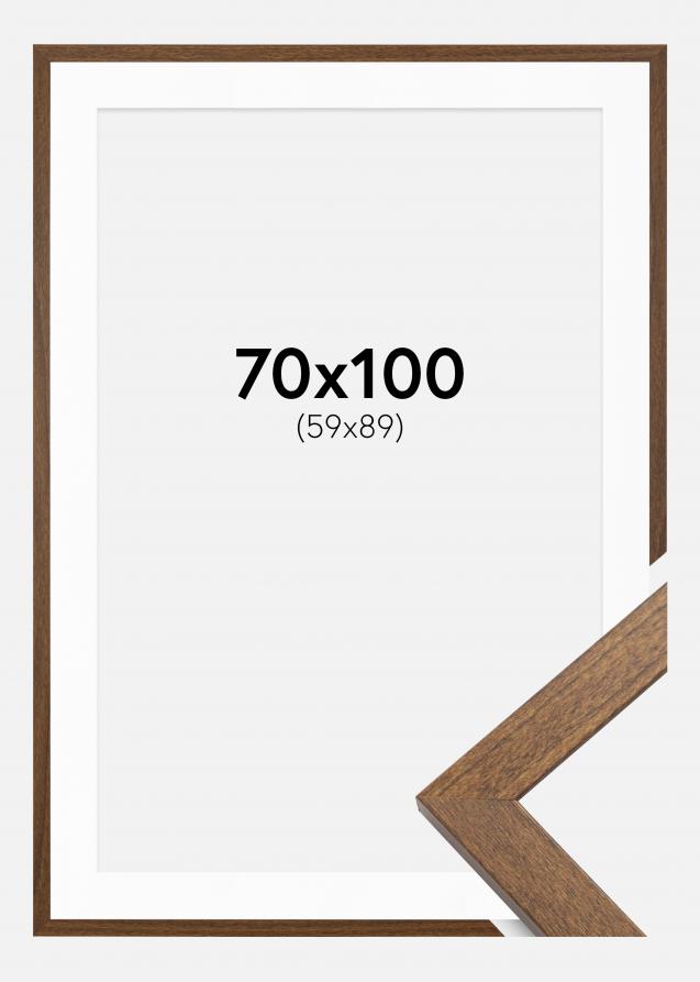 Ram med passepartou Fotolijst Stilren Warm Brown 70x100 cm - Passe-partout Wit 60x90 cm