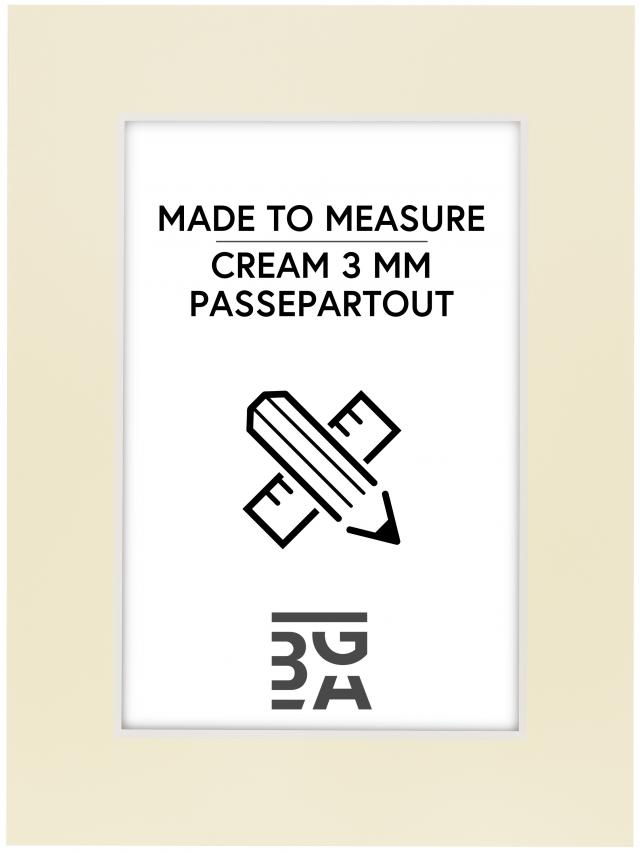 Egen tillverkning - Passepartouter Passe-partout Crème 3 mm (Witte kern) - Op maat gemaakt