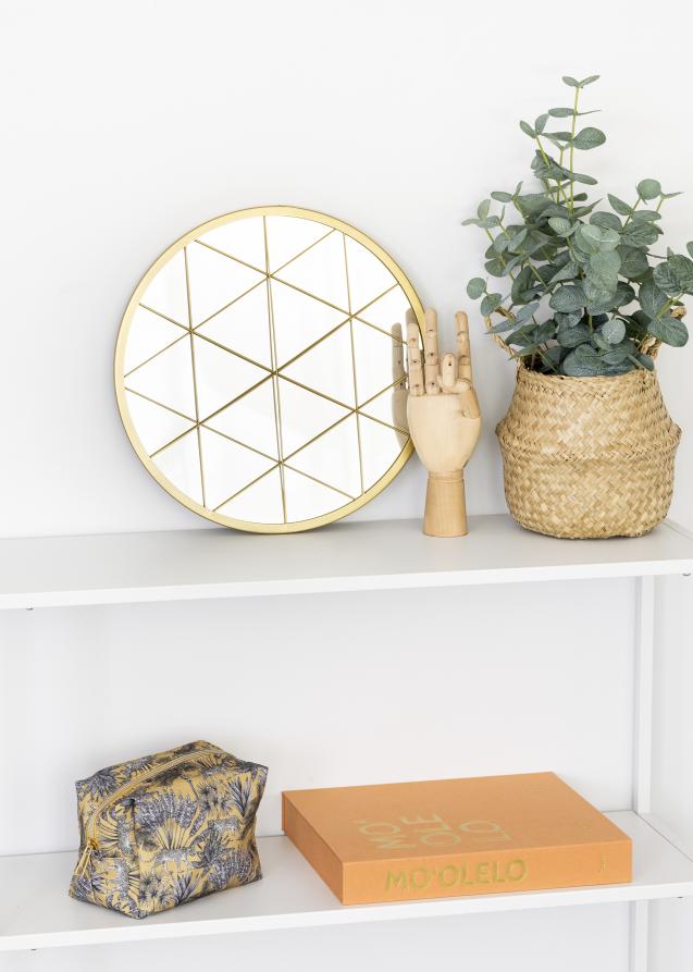 KAILA KAILA Ronde Spiegel Triangles - Goud 35 cm Ø