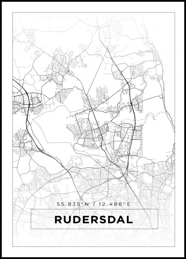 Bildverkstad Map - Rudersdal - White Poster