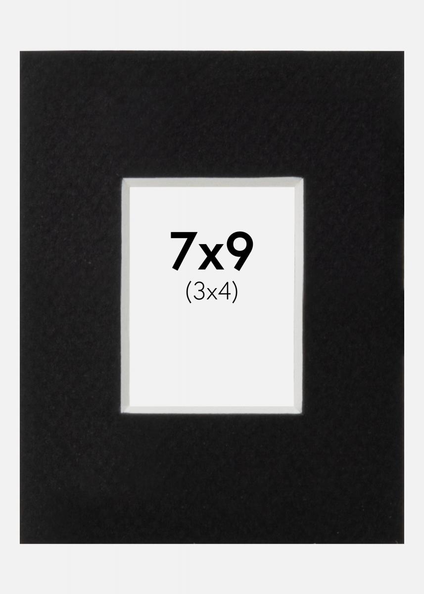 Galleri 1 Passe-partout Zwart (Witte kern) 7x9 cm (3x4)