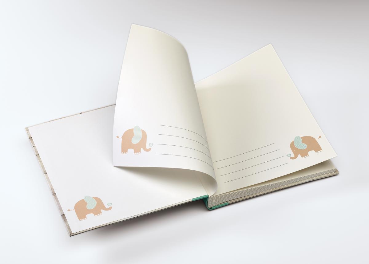 Walther Welcome Babyalbum Groen - 28x30,5 cm (50 Witte zijden / 25 bladen)
