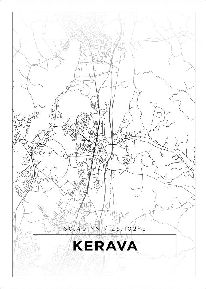 Bildverkstad Map - Kerava - White Poster