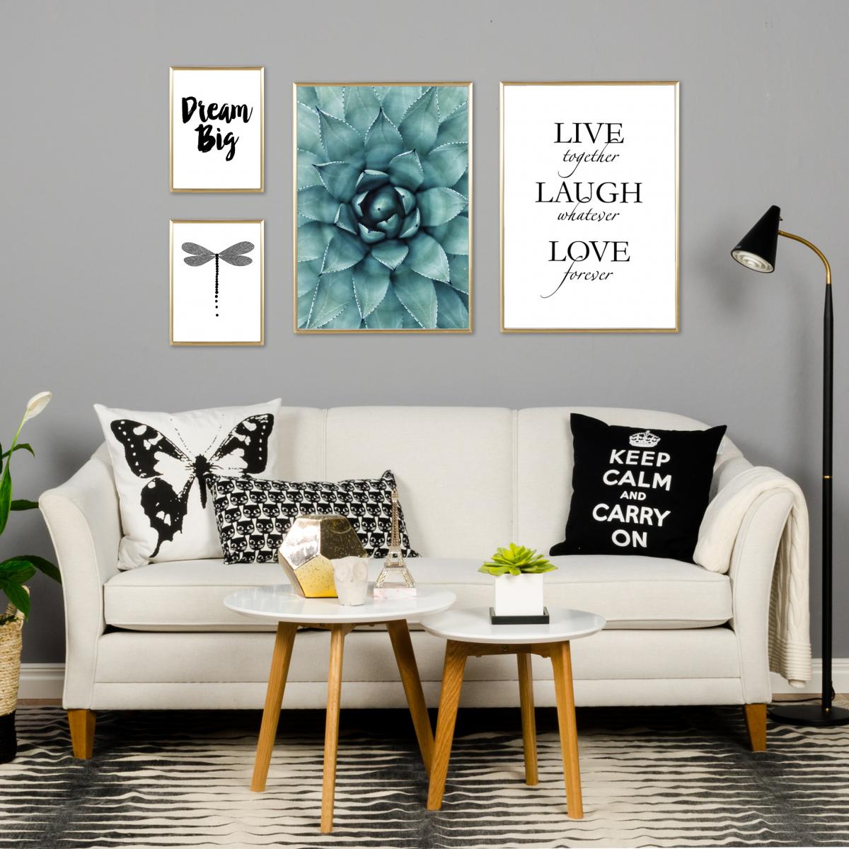 Lagervaror egen produktion Live, laugh, love - Black Poster