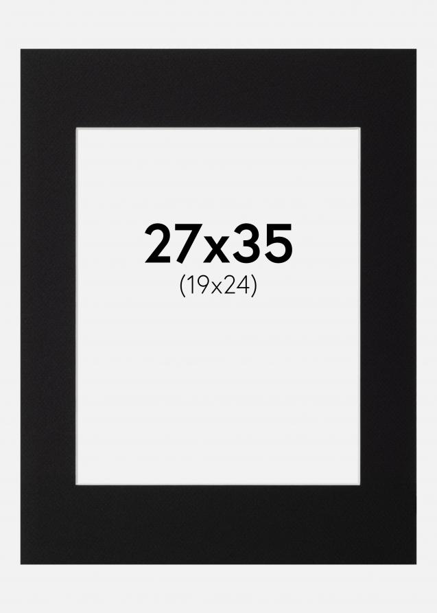 Galleri 1 Passe-partout Zwart (Witte kern) 27x35 cm (19x24)