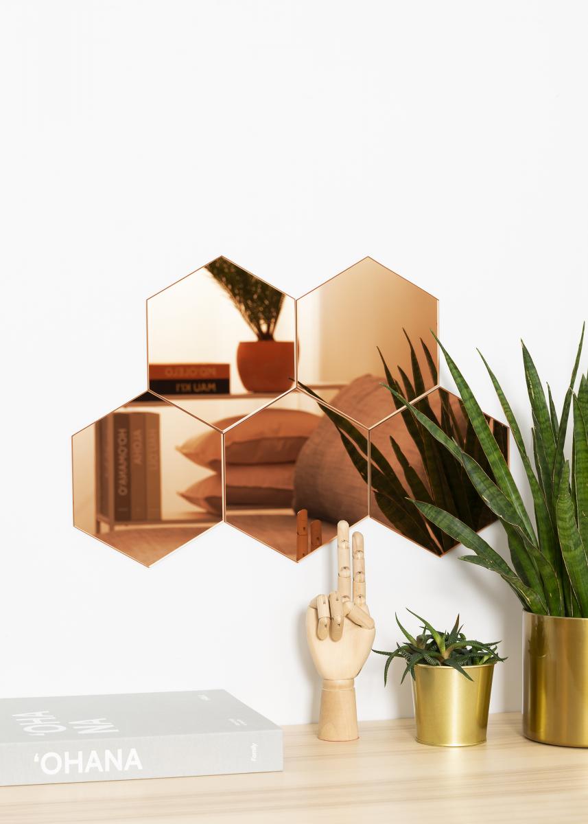 KAILA KAILA Spiegel Hexagon Rose Gold 18x21 cm - 5-pack