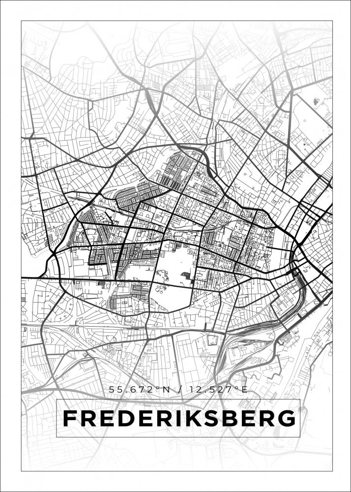 Bildverkstad Map - Frederiksberg - White Poster