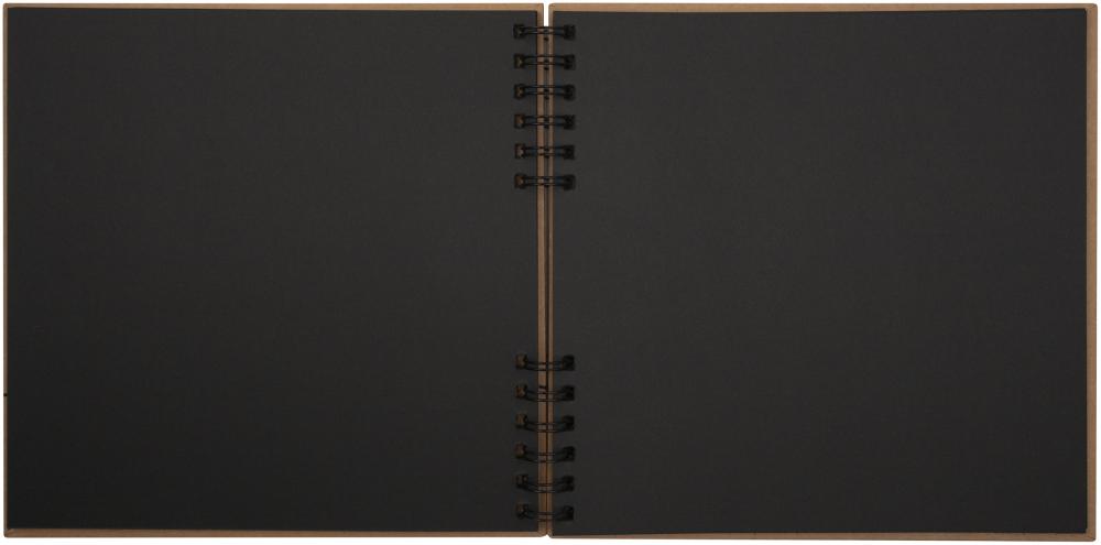 Burde Travel Spiraalalbum Bruin - 25x25 cm (48 zwarte zijden / 24 bladen)