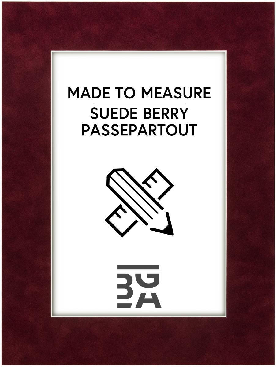 Egen tillverkning - Passepartouter Passe-partout Suede Berry - Op maat gemaakt