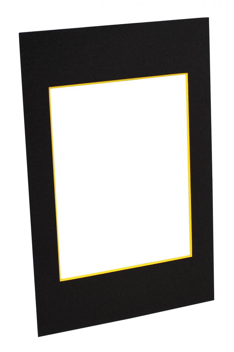 Passepartouter Måttbeställda Passe-partout Zwart (Gele kern) - Op maat gemaakt