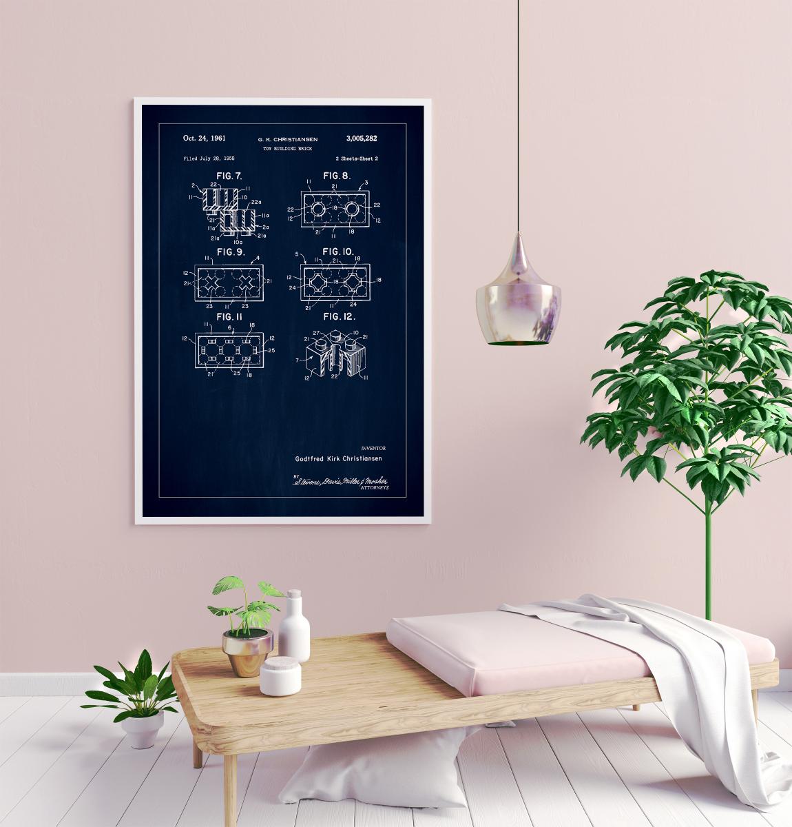 Bildverkstad Patent Print - Lego Block II - Blue Poster