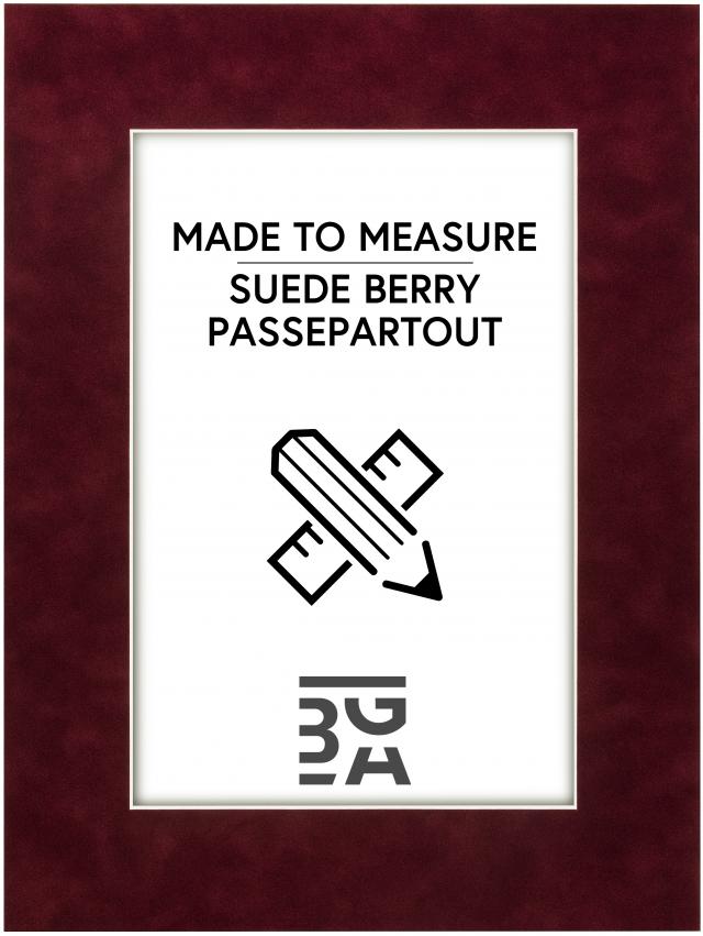 Egen tillverkning - Passepartouter Passe-partout Suede Berry - Op maat gemaakt