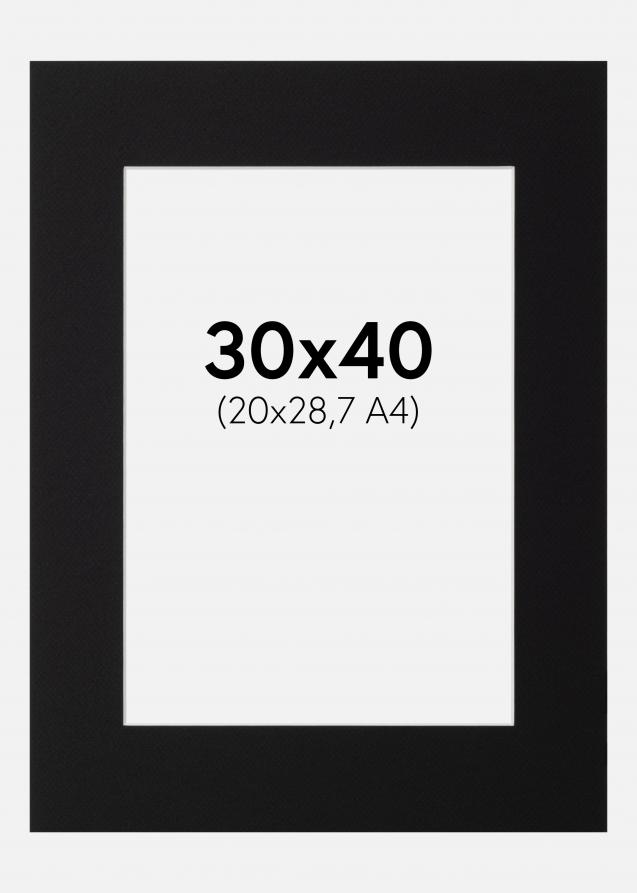 Galleri 1 Passe-partout Zwart (Witte kern) 30x40 cm (20x28,7 - A4)