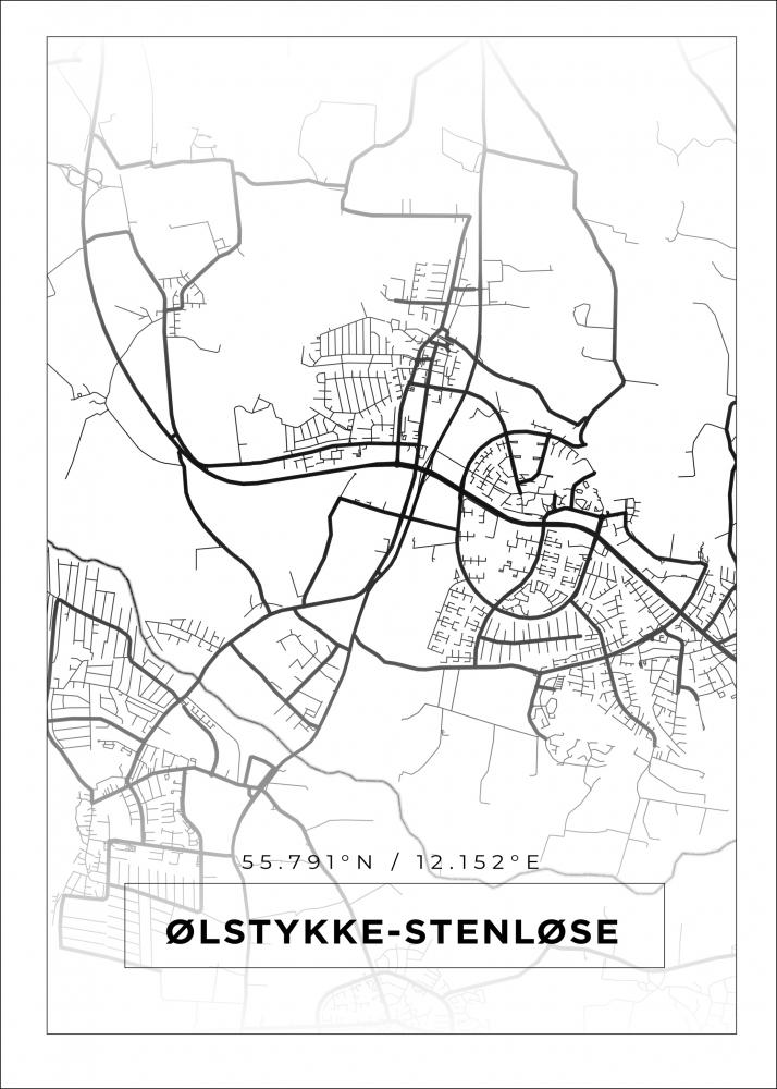 Bildverkstad Map - lstykke-Stenlse - White Poster