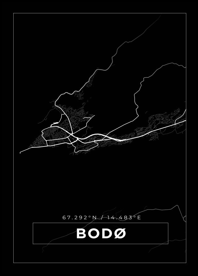 Bildverkstad Map - Bodø - Black Poster