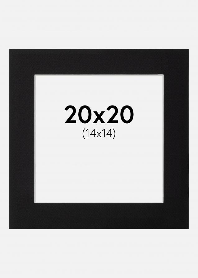Galleri 1 Passe-partout Zwart (Witte kern) 20x20 cm (14x14)