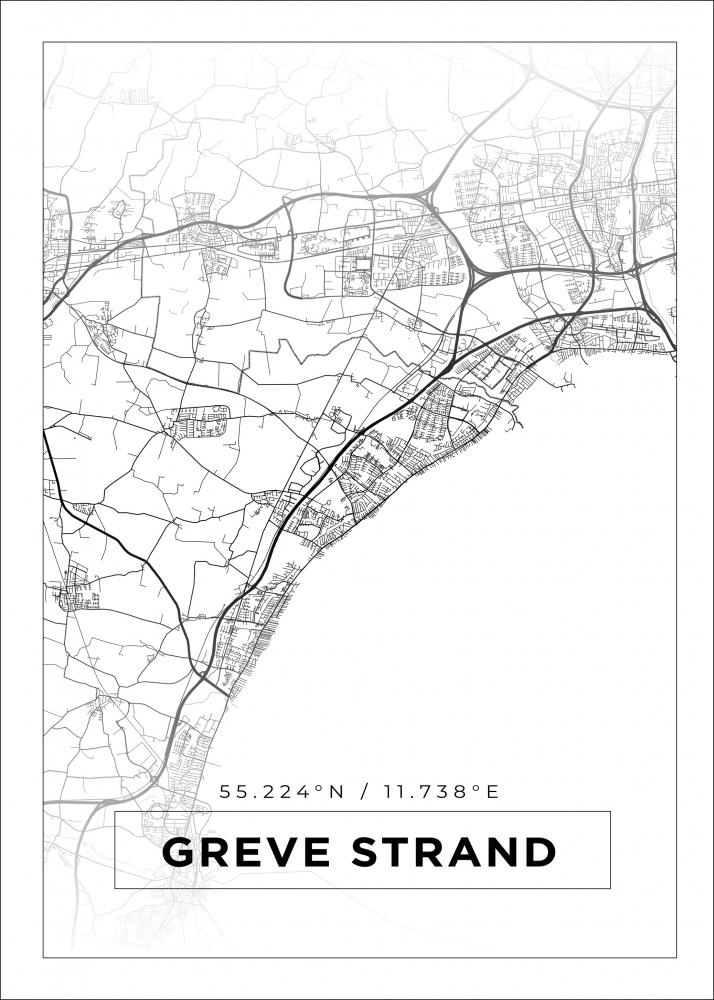 Bildverkstad Map - Greve Strand - White Poster