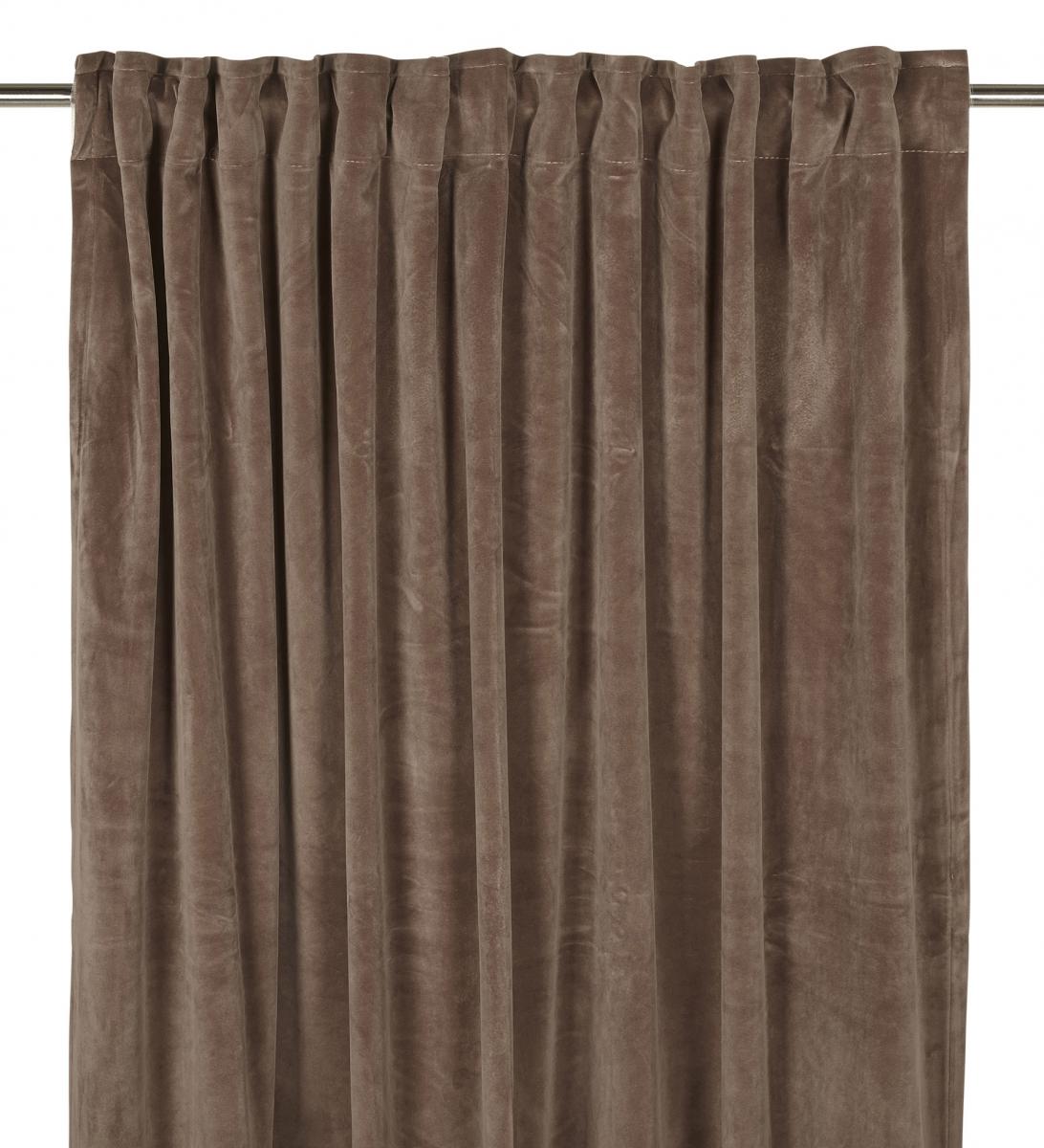 Fondaco Plooiband gordijnen Velvet - Bruin set van 2
