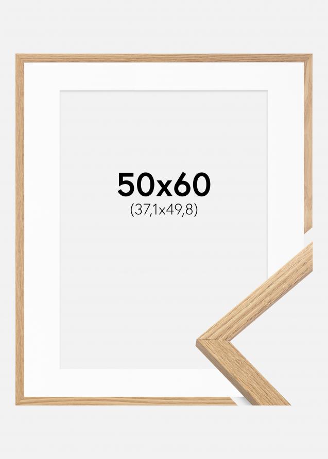 Ram med passepartou Fotolijst Trendy Eiken 50x60 cm - Passe-partout Wit 15x20 inches