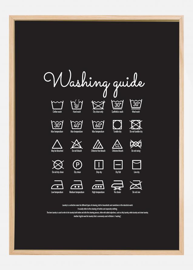 Bildverkstad Washing guide - Black Poster