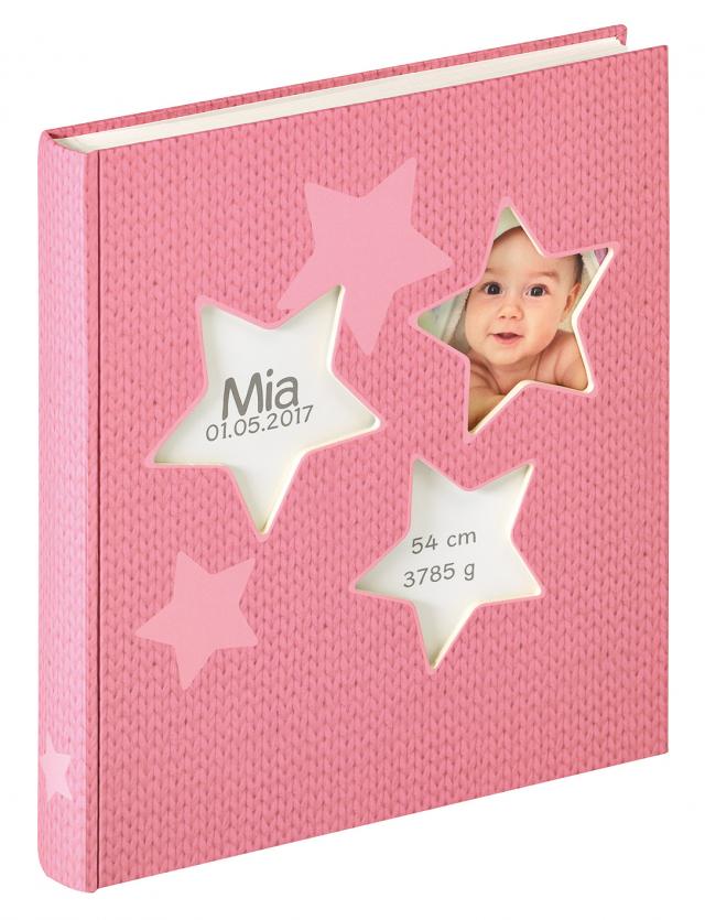 Walther Estrella Babyalbum Roze - 28x30,5 cm (50 Witte zijden / 25 bladen)