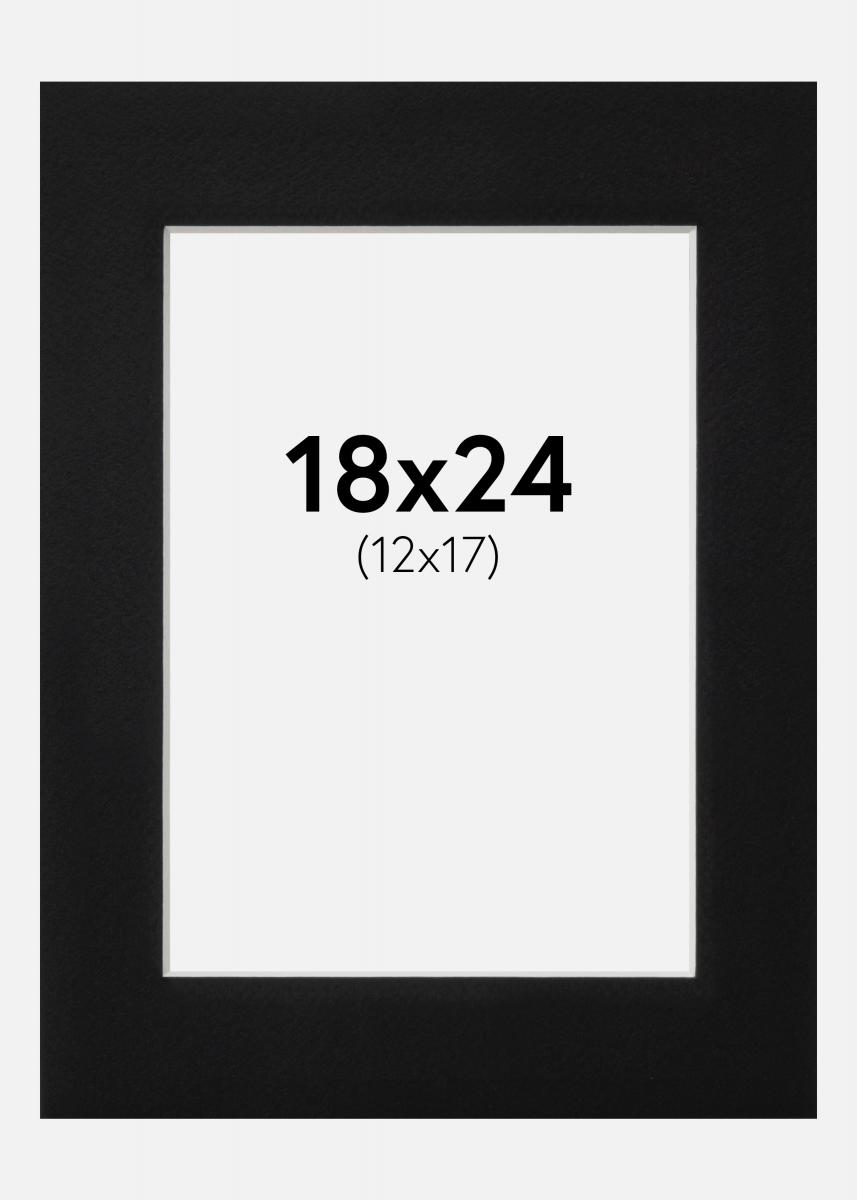 Artlink Passe-partout Zwart Standaard (Witte kern) 18x24 cm (12x17)