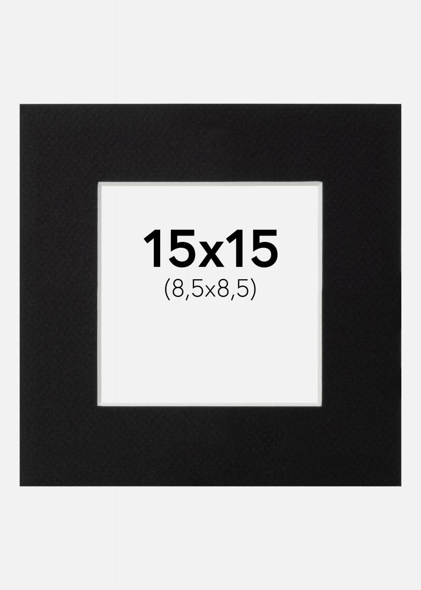 Galleri 1 Passe-partout Zwart (Witte kern) 15x15 cm (8,5x8,5)