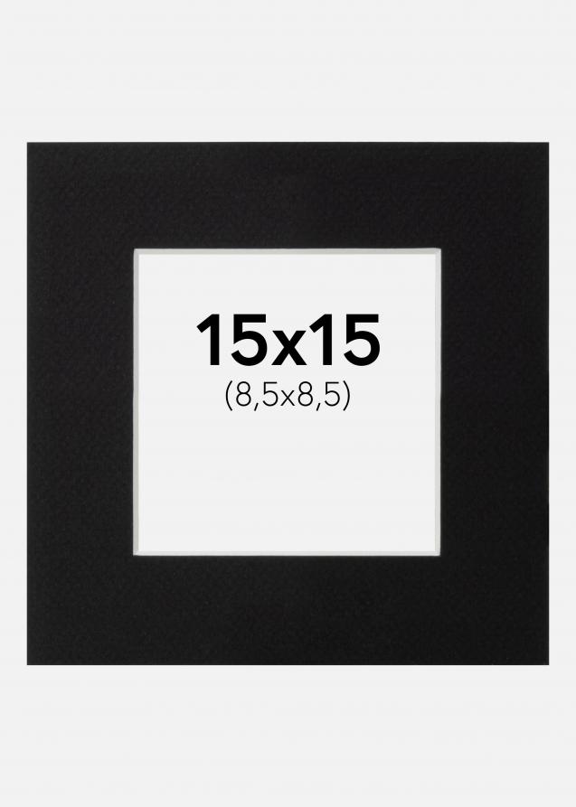 Galleri 1 Passe-partout Zwart (Witte kern) 15x15 cm (8,5x8,5)