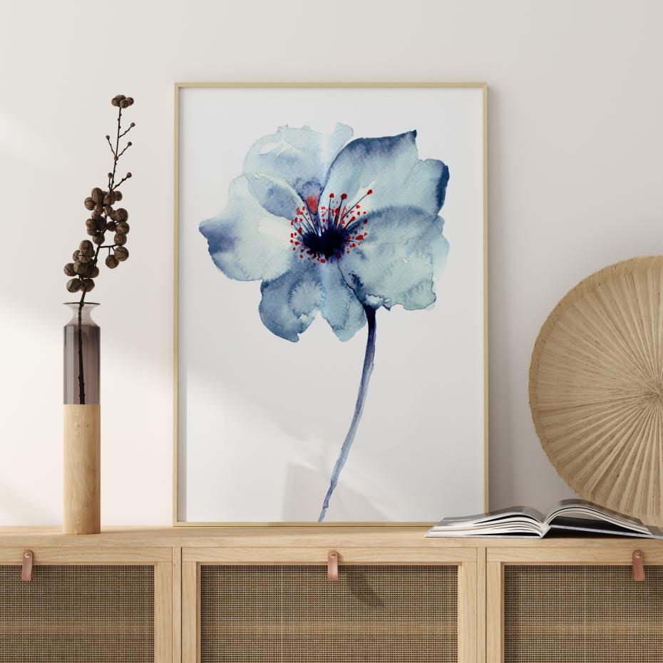 Bildverkstad Aquarelle Flower - Blue