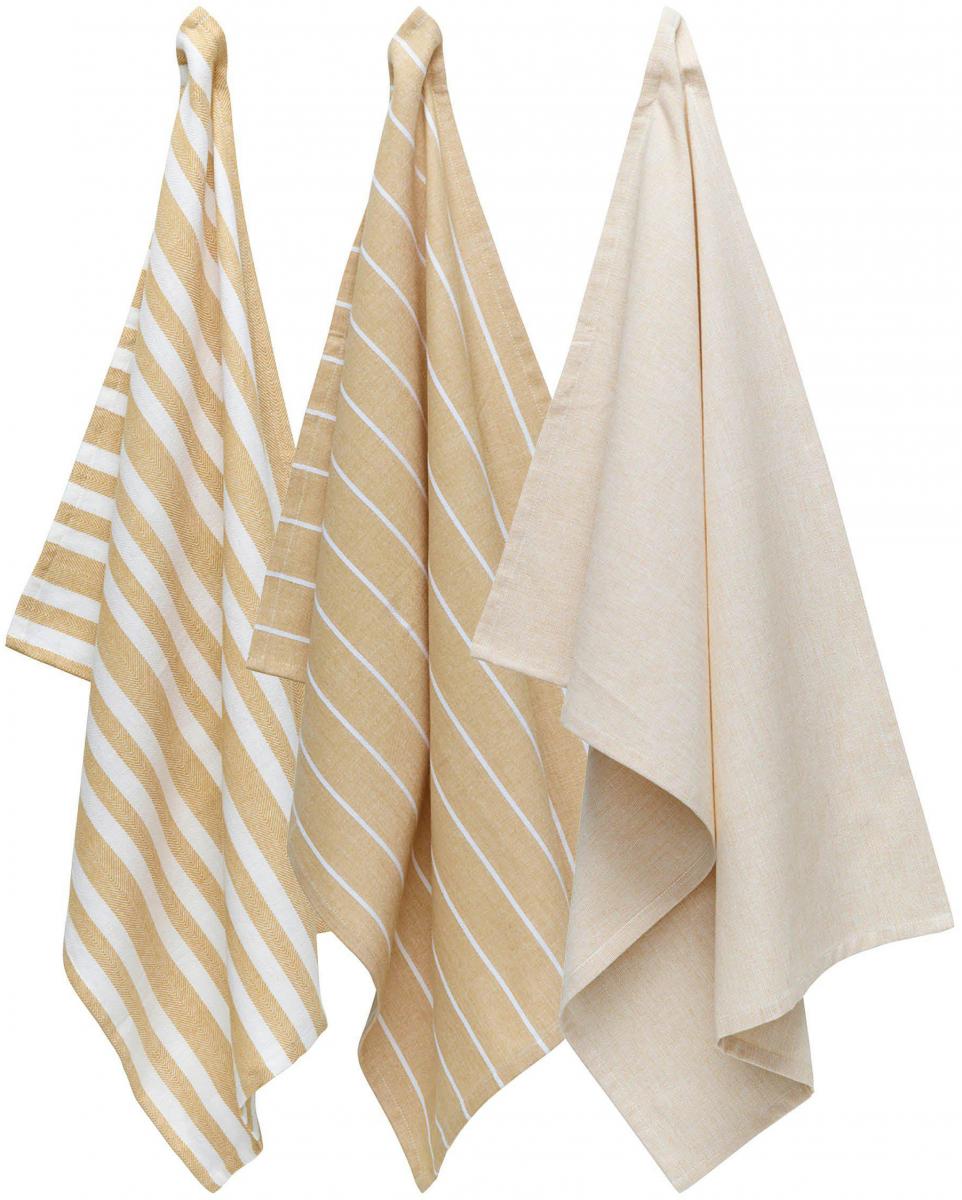 Svanefors Keukenhanddoek Alba - Okergeel 3-pack