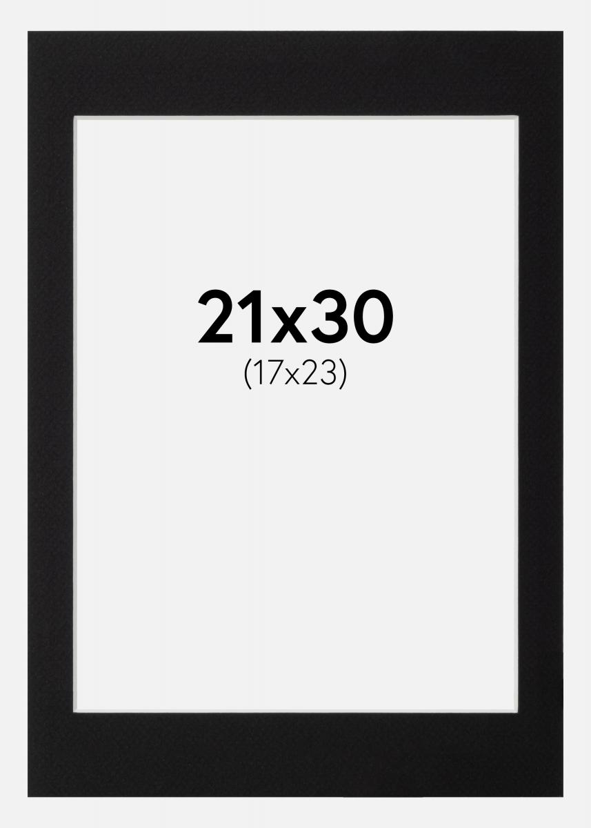 Galleri 1 Passe-partout Zwart (Witte kern) 21x30 cm (17x23)