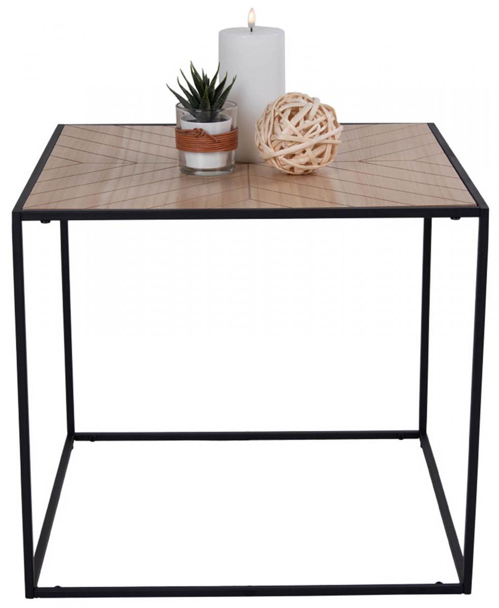 House Nordic Bijzettafel Bergamo 50x50 cm - Zwart/Keizersboom
