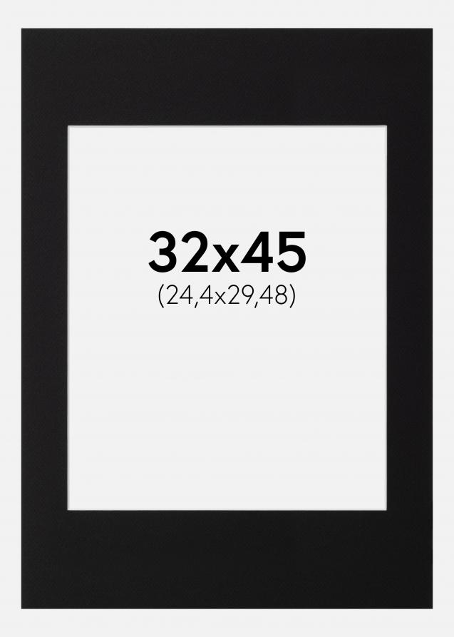 Galleri 1 Passe-partout Zwart (Witte kern) 32x45 cm (24,4x29,48)