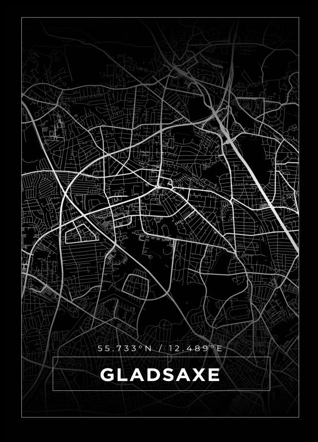 Bildverkstad Map - Gladsaxe - Black Poster