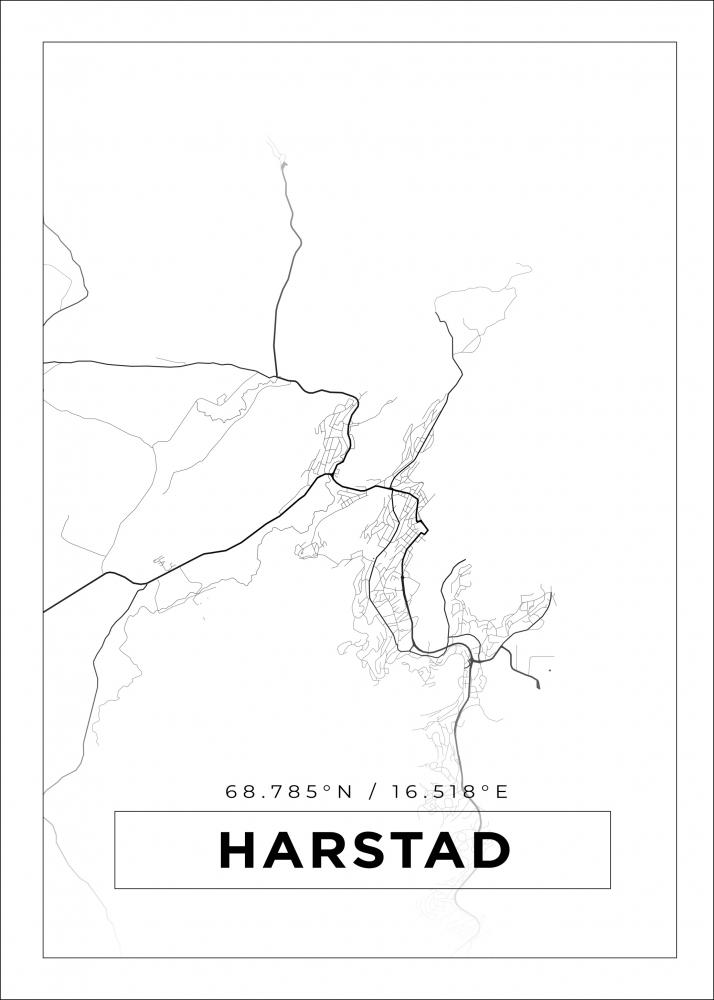 Bildverkstad Map - Harstad - White Poster