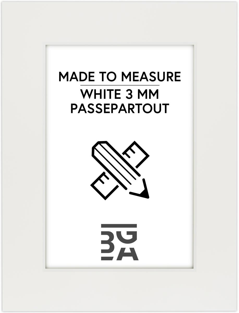 Egen tillverkning - Passepartouter Passe-partout Wit 3 mm (Witte kern) - Op maat gemaakt