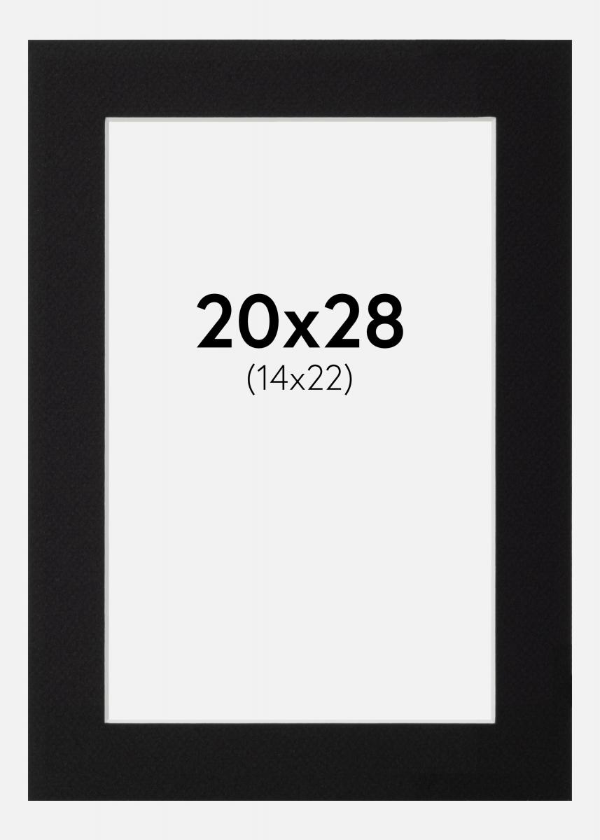 Galleri 1 Passe-partout Zwart (Witte kern) 20x28 cm (14x22)
