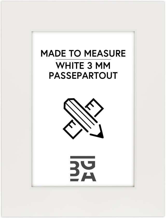 Egen tillverkning - Passepartouter Passe-partout Wit 3 mm (Witte kern) - Op maat gemaakt