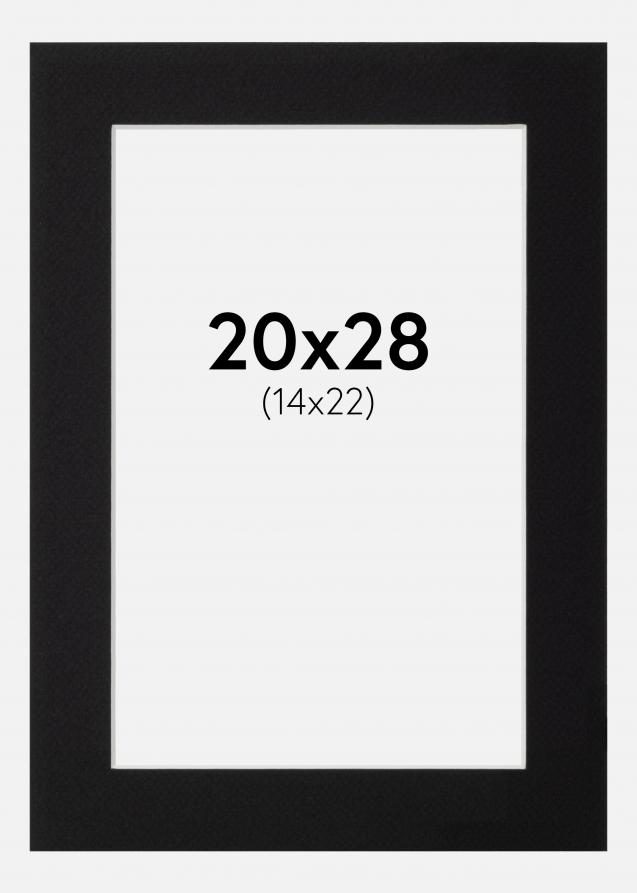 Galleri 1 Passe-partout Zwart (Witte kern) 20x28 cm (14x22)