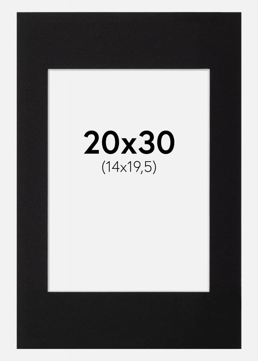 Galleri 1 Passe-partout Zwart (Witte kern) 20x30 cm (14x19,5)