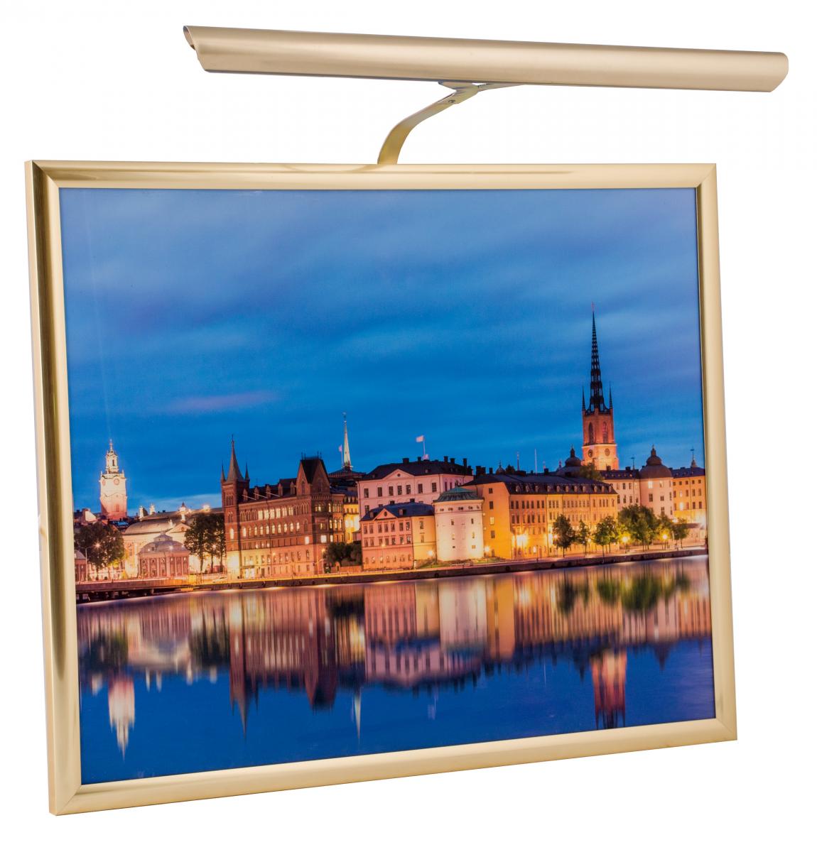 Eklunds metall Eklunds Uno 2 voor lijstbreedte 80-120 cm schilderijverlichting - Messing