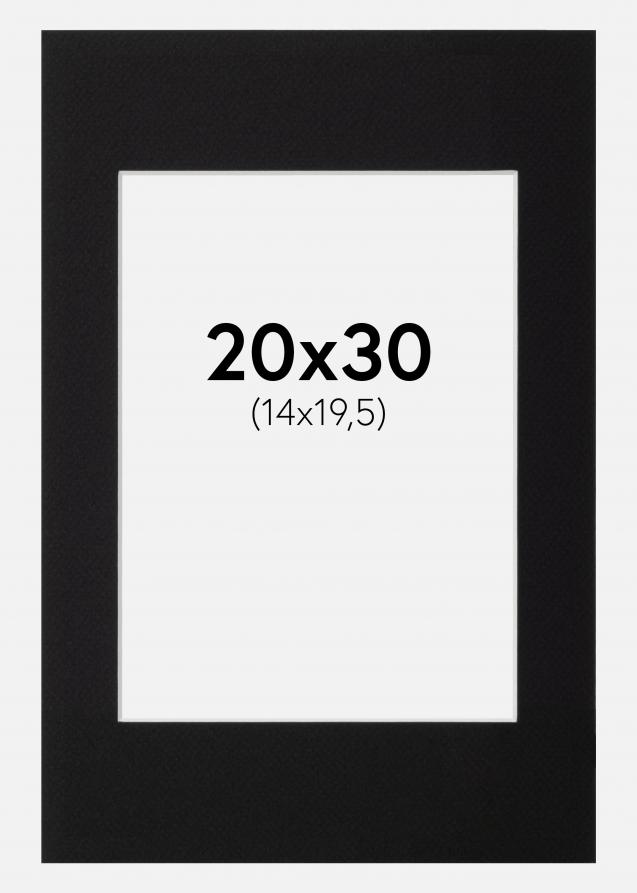 Artlink Passe-partout Zwart Standaard (Witte kern) 20x30 cm (14x19,5)